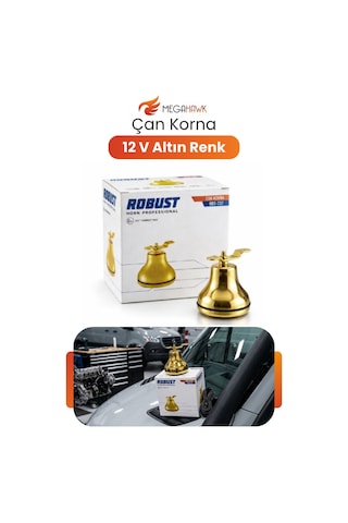 Çan Korna 12v Metal Altın Renk Yüksek Sesli Oto Korna Dayanıklı