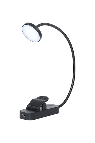 Maiyame Siyah Usb Şarjlı Led Kitap Lambası - 12 Led Duş Tipi Işık, Dimmable, Gece Okuma Için Esnek Klemli Siyah