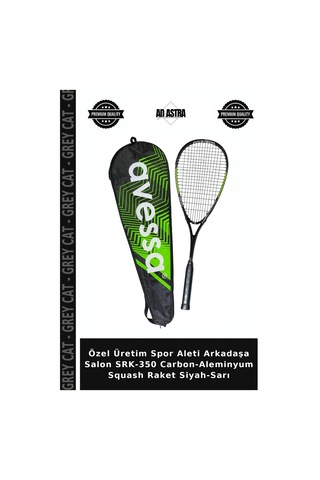 Özel Üretim Spor Aleti Arkadaşa Salon Srk-350 Carbon-aleminyum Squash Raket Siyah-sarı Çok Renkli