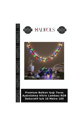 Premium Balkon Işığı Teras Aydınlatma Vitrin Lambası Rgb Dekoratif Işık 10 Metre 100
