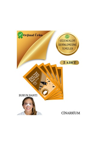 Siyah Nokta Ve Gözenek Karşıtı Burun Bandı 5 Li Derinlemesine Temizlik Ve Arınma Etkisi