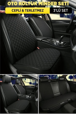 Fiat Albea Koltuk Minder Ortopedik Cepli Araç Ve Kılıf Seti Tam Uyumlu,siyah Renk