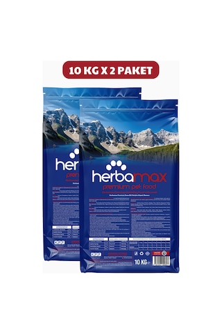 Herbamax Kuzu Etli ve Pirinçli Yetişkin Köpek Maması 2 x 10 KG
