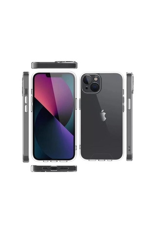 Apple Uyumlu iPhone 13 Space 2 Şeffaf Kamera Korumalı Cep Telefonu Kılıfı