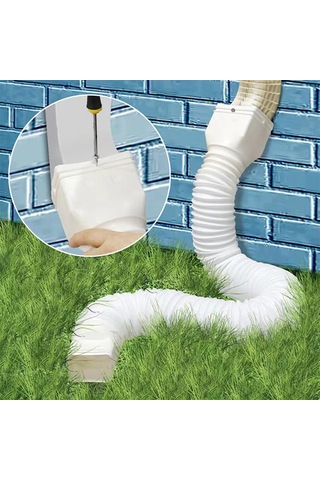 Yaozixa Ev Jeneratörü Suyu Akışkan Uzatıcı Pe Kalınlaşmış Genişletilebilir Yağmur Suyu Borusu 1.5m Beyaz - Villa Dışarıdaki Su Taşıma Ekipmanı