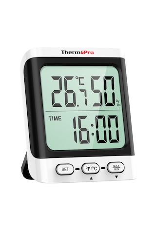 Thermopro Tp152 8,5" Lcd Ekranlı İç Mekan Dijital Sıcaklık Ve Nem Ölçer Termometre