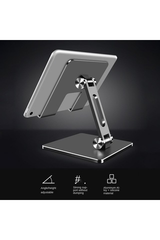 Tongxida Cbtx Mt-134 Ayarlanabilir İpad/huawei/samsung Tablet Standı - Masaüstü Kaymaz Tutucu - Gümüş Gümüş