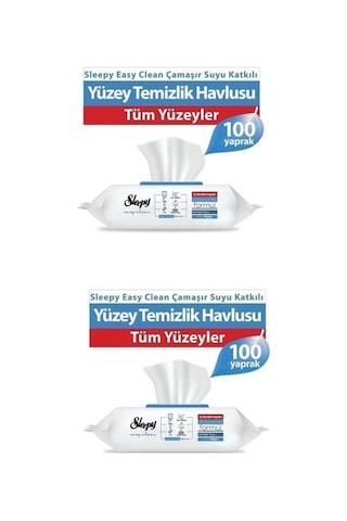 Sleepy Easy Clean Çamaşır Suyu Katkılı Yüzey Temizlik Havlusu 2X100 200 Yaprak
