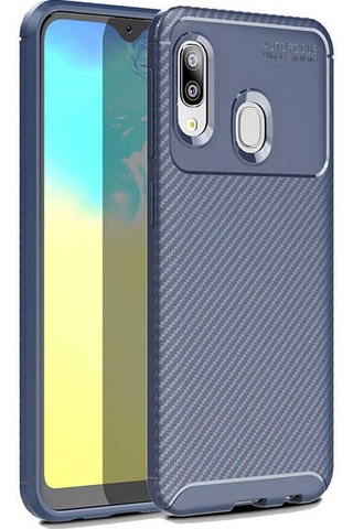 Samsung Uyumlu Galaxy A20e Kılıf Zore Negro Silikon Kapak Kahverengi