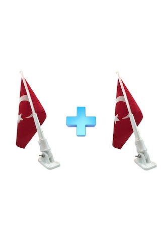 2'li Plastik Tekne Bayrak Direği. Bayrak Dahil. 40cm