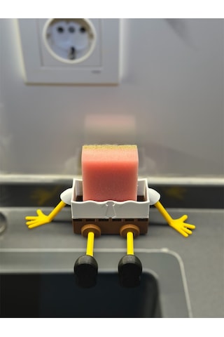 3dprototürk Sünger Bob Bulaşık Süngeri Tutucağı Süngerlik