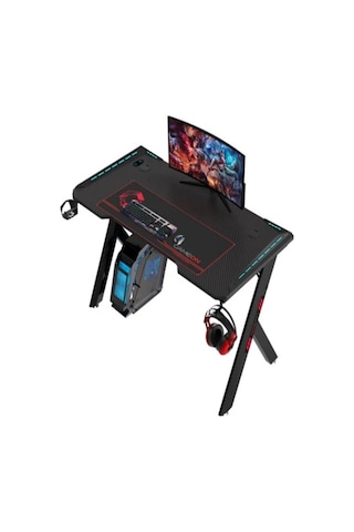 Hawksbill Serisi Rgb Akıcı Işıklı Oyun Masası Boyut: 120-60-72 Cm , 800 300 3 Mm - Fare Altlığı , Siyah