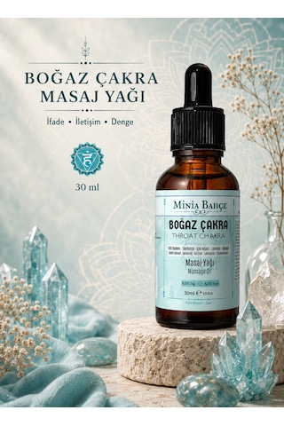 Minia Bahçe Itır Çay Ağacı ve Akgünlük İçerikli Boğaz Çakra Masaj Yağı 30 ML