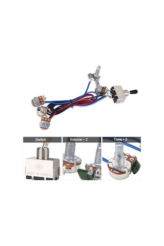 Hfambition Lp Elektro Gitar Tesisatı: 2 Ses 2 Ton 1 Jack, 3 Vites Anahtarı, Gürültü Azaltıcı Bakır Shaft Potentiometre