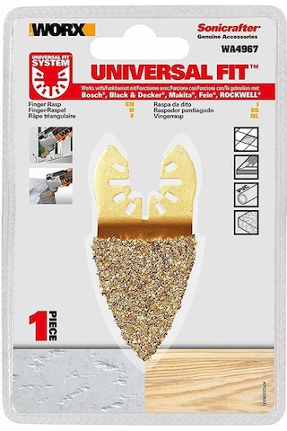WORX WA4967 Çok Amaçlı Raspalama Makinası İçin 33x33mm Karbür Kaplama Harç, Boya, Yapıştırıcı Universal Parmak Zımpara Başlığı