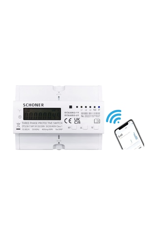 Schoner Wi-fi Üç Faz Gerilim Koruma Rölesi Voltaj/akım Koruma 80a