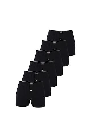 Arma Yıldız 6'lı Paket Siyah Erkek Penye Havlu Bel Boxer %100 Pamuk-siyah