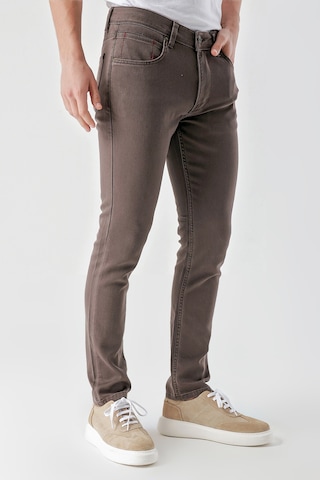 Erkek Kahve Mevsimlik Pamuk 5 Cep Slim Fit Jean Pantolon 25ms003008400 Kahve Kahve Kahverengi