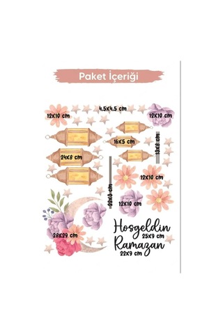 Sticker Hoş Geldin Ramazan Dekorlu Ahşap Kapı Süsü, Ramazan Süsleri, Sahur, İftar