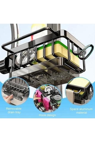 Tongxida Bosphorusboutique Siyah Rafı Mutfak Musluk, Depolama Az Çok Renkli Çok Renkli