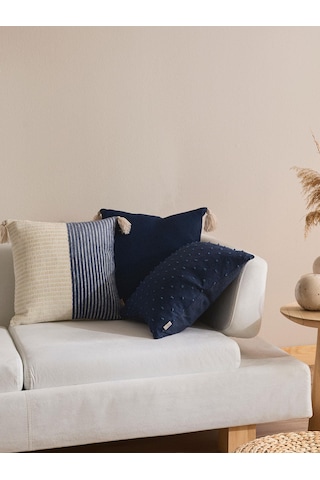 Coastal Drift 3'lü Kırlent Kılıf Seti Mavi