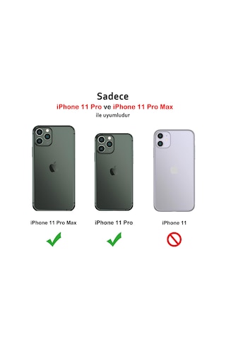 İphone 11 Pro / 11 Pro Max Uyumlu Safir Lens Çizilmez Dayanıklı Kamera Koruyucu