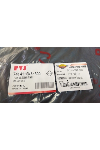 Kaput İzalatör Honda Civic 2006-2011 Fd6 Uyumlu 74141sna000