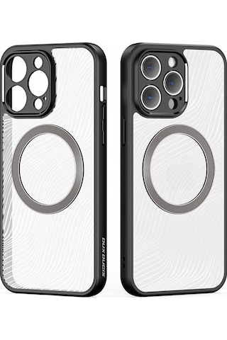 Dux Ducis iPhone Uyumlu 14 Pro Aimo Series Magsafe Premium Buzlu Sert Pc-tpu Kılıf- 5775 Beyaz
