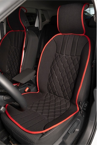 Seat Leon Siyah Kırmızı Koltuk Kılıf Koruyucu Minderi Ön 2li Minder Ortopedik Lüks