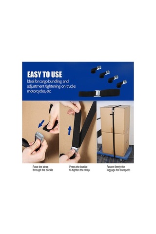 Pazly 6 Adet Sağlam Kriko Bağlama Kayışı - 2.5m, 150kg Kapasite, Çatı Raftı & Yük Sabitleme