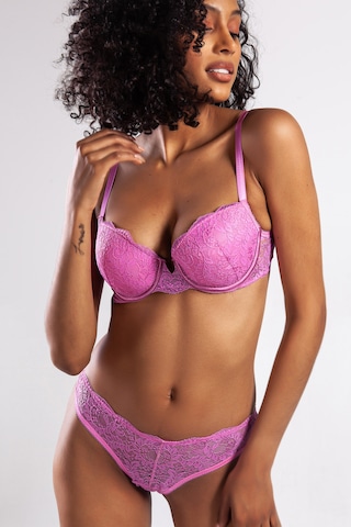 Melonika Golshan G.colors Balconette Foam Push Up Bra, Koyu Pembe Konforlu Ve Şık Sütyen Çok Renkli