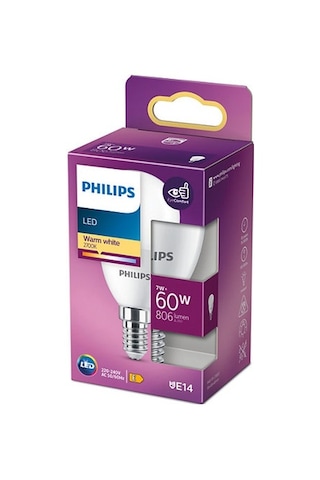 Philips LED Buzlu Ampul 7W 806 Lumen 2700K Sarı Işık P48 E14 Duy (60W Eşleniği)