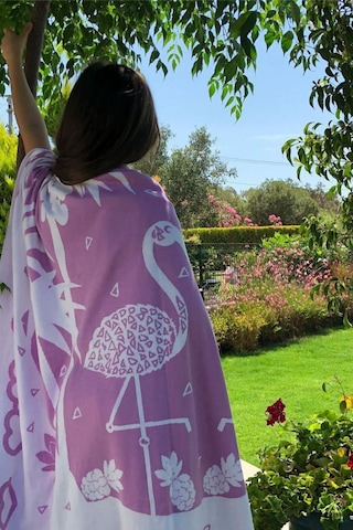 Organik Triko Çocuk Örtüsü, Flamingo 110x140 , Lila