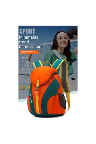 Relaxed Çift Tarzı Sırt Çantası, Eğlence Bisiklet Yürüyüş Sırt Çantası, Büyük Kapasiteli Su Geçirmez Açık Hava Sporları Dağcılık Çantası-turuncu Turuncu