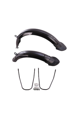 Dayanıklı Katlanır Bisiklet Çamurluk 12/14 'tekerlekli Bisiklet Ön Arka Çamurluk Seti Siyah