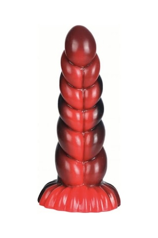 Carmine Vantuzlu Büyük Boy Silikon Su Geçirmez Boğumlu Canavar Dildo