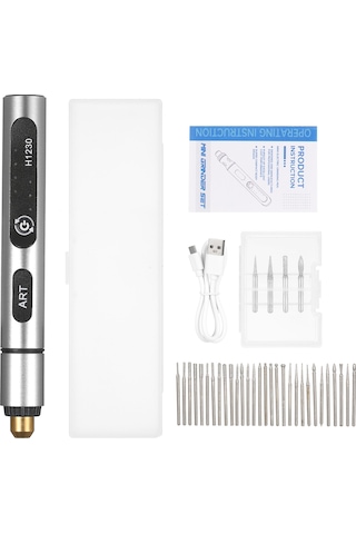 Geeroyoo Kablosuz Mini Döner Alet - 3 Hızlı, 4 Taşlama Uçlu, Usb Şarjlı Çok Amaçlı El Aleti