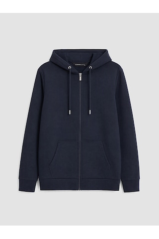 Lcwaıkıkı Classic Lacivert Kapüşonlu Erkek Fermuarlı Sweatshirt