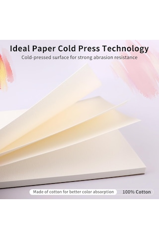 Suluboya Kağıt Pedi, 30 Yaprak A5 21,3 X 14,7 Cm , 63,5 Kg/300 Gsm, Suluboya Çizimi İçin% 100 Pamuk Soğuk Preslenmiş Suluboya Kağıdı, Karışık Medya, Sanat Günlüğü, Guaj Mürekkebi