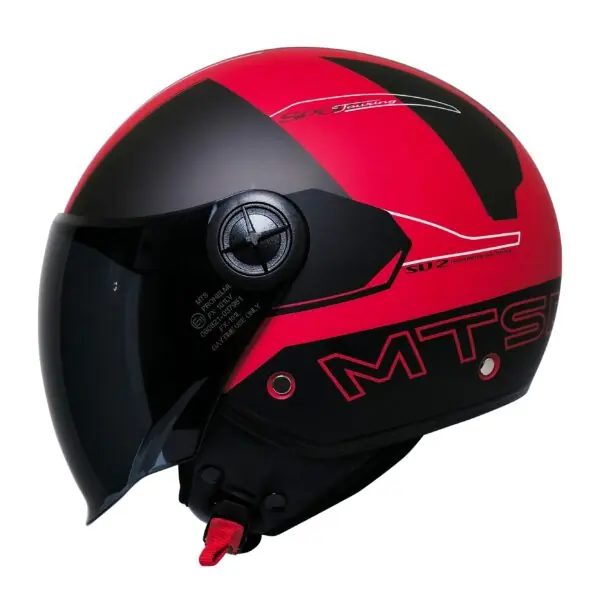 Fx-101 Design Red Yarım Kask - Kırmızı Abs Gövde & Ce Onaylı Kırmızı - Mat Siyah