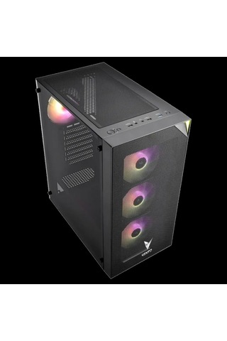 Vento Vg3400s Mid Tower, 650w 80+ Siyah, Temperli Cam, Rgb, Atx Gamıng Kasa