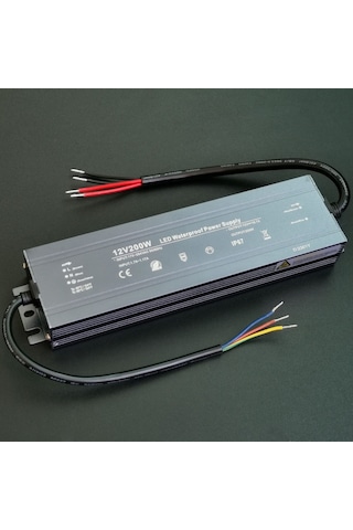 12v 200w Su Geçirmez Led Trafo - Ip67 Profesyonel Tip Şerit Led Ve Kamera Güç Kaynağı