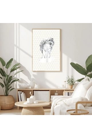 Besay Desenli Heykel Duvar Posteri-klasik Sanat-estetik Dekoratif A2 Çerçevesiz