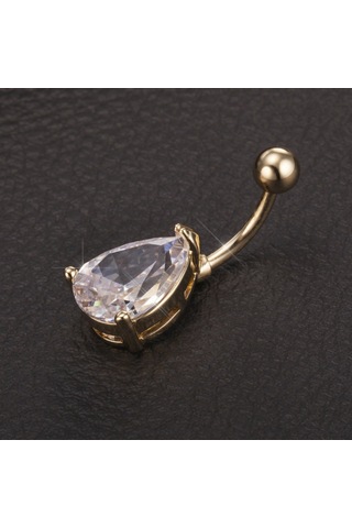 Chavin Damla Beyaz Taşlı Göbek Piercing Da72