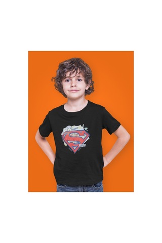 Magors Stil-x Superman Baskılı Bisiklet Yaka Çocuk Tshırt Siyah