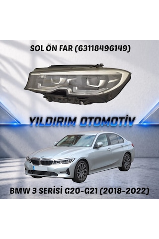 Yıldırım Oto Bmw 3 Serisi Sol Ön Far 2018-2022 Arası 63118496149 1 Adet