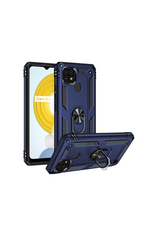 Zore Realme C21 Kılıf Msra Vega Kapak - Mavi Mavi