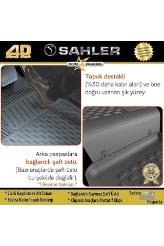 Renault Clio Symbol 4.5D Havuzlu Paspas Sahler Siyah 2018+