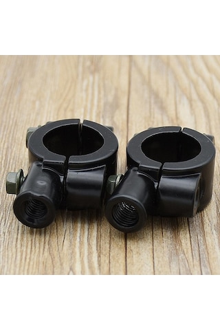 Suntek 8mm Ayna Montaj Kolu Bar Kelepçe Tutucu Seti - Motosikletler İçin Evrensel 1 Çift Siyah