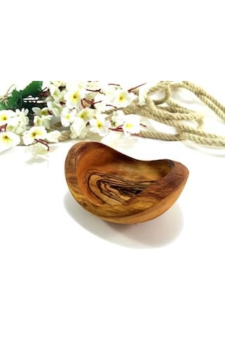 Zethome Zeytin Ağacı Ahşap Kütüklü Kase 15 cm